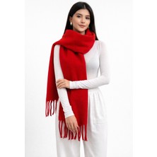 Sibel Günay Butik Makarna Uçlu Kırmızı Kadın Şal – 190*47