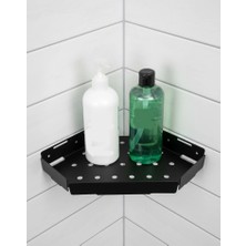 Ardini Kitaro Kendinden Yapışkanlı Köşe Şampuanlık 3 Montaj Delikli Mat Siyah