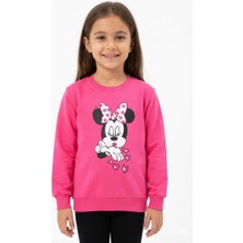 Crassi Kız Çocuk Bluz Minnie Baskılı Kışlık 2 Iplik Şardonlu