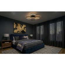 Acrolite Dekoratif Plafonyer LED Aydınlatma (Oturma Odası, Yatak Odası Mutfak, Yatak Odası) ÇAP:50X50CM Siyah 3000K