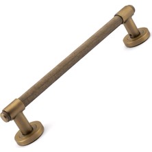 Badem10 Punch 30 cm Antik Sarı Sürgülü Kapı Çekme Kolu Tutma Kulpu Kulbu Çelik Dış Kapı Tutamağı Kol