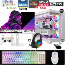 Xaser Moon X80 Ryzen 7 7800X3D 32GB Ddr5 Ram 1tb M.2 Nvme SSD 16GB RX9060 Xt Sıvı Soğutmalı 24,5" 240Hz Oyuncu Tavsiye Sistem