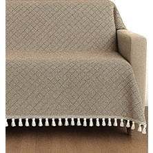 Lunga Vita Dama Desen Dokuma %100 Pamuklu Çok Amaçlı Pike Koltuk Örtüsü 180X230