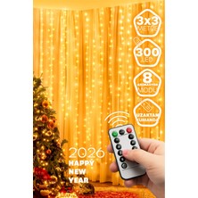 Özbience Rüya Gibi Dekorasyon Ledi Perde 3m x 3m, 300 Sarı LED Işıklandırma