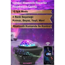 Özbience Yıldızlı Bluetooth Hoparlör Projektör Gece Lambası, Galaksi Lazer ve Parti LED Topu