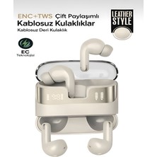 Deanb 2x Bluetooth Kulaklık Bt5.4 Ipx4 Su Geçirmez Enc+Tws Dijital Göstergeli 4 Mikrofonlu Deri Tasarım
