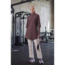 Haşema Active H-Per Fit Lazer Kesim Detaylı Mor Tesettür Antrenman Üstü Act-33