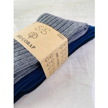 Sky Socks 3'lü %100 Pamuklu Bio Cotton Doğal Naturel Organik Örgülü Kışlık Kalın Erkek Çorap