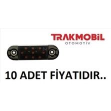  oval parmak lamba 9 ledli füme cam (10 adet) sarı