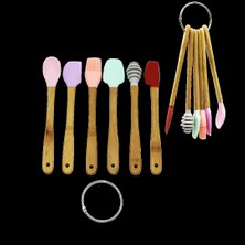 Timion 6 Parça  Mini Ahşap Saplı Silikon Mutfak Set (5148)
