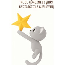 Noctis Nest Yılbaşı Ağaç Süsü Yıldız Tutan Şans Kedisi Sevimli Yeni Yıl Dekoru
