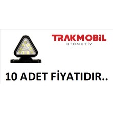  üçgen takoz lamba 18 ledli 6,5cm (10 adet) kırmızı - beyaz