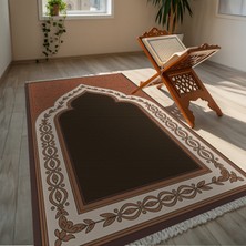 TURKISHRUG KINGDOM Kahverengi Premium Kalite Anti Alerjik Isimli Seccade