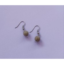 Küpe Doğaltaş Sallantılı Jasper Oğlak Burcu Taşı Küpe