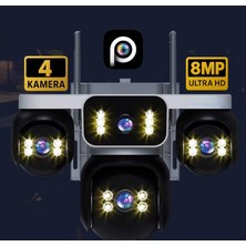 Esvision Ventus ES-5804 8MP 4 Kameralı Wifi  16X Zoom HiEasy Gece Görüş Çift Yönlü Ses Uzaktan İzleme Kişi Takibi Türkçe