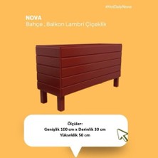 Mobdax Ahşap Saksı / Çiçeklik Bahçe & Balkon Lambrili Kırmızı