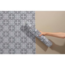 Grown Geometrik Duvar Kağıdı • Gri Simetrik Kaleydoskopik Duvar Resmi Kendinden Yapışkanlı Folyo