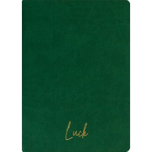 Kum Yayınevi Luck Defter - Dokulu Thermo Sert Kapak - Kareli 192 Sayfa – 15X21,3CM - Yeşil
