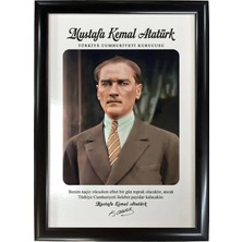 And Mustafa Kemal Atatürk Portre – Mdf Üzerine Uv Baskı Çerçeveli Tablo Sanatsal Modern Duvar Dekoru