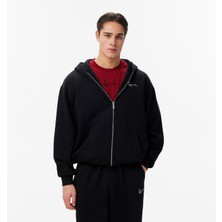 Karl Kani Small Chest Signature Essential Oversized Zip Erkek Siyah Sweatshirt.blk