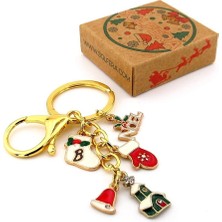 Solfera Yeni Yıl Yılbaşı Christmass Noel Eldiven Çorap Charm Çanta Süsü Anahtarlık KY121