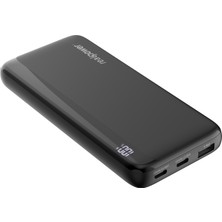 Realpower 10000MAH Siyah Powerbank 20W LED Display PB10KBK