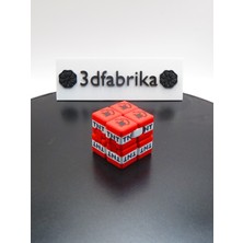 Pikselli Patlayıcı Temalı Sonsuz Küp – Kırmızı Beyaz Siyah Infinity Cube