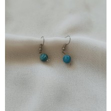 Küpe Doğaltaş Sallantılı Apatit Foset Kesim Ikizler Burcu Taşı Küpe