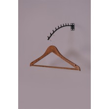 Modern Raf Ahşap Ceviz Askı 5'li Paket