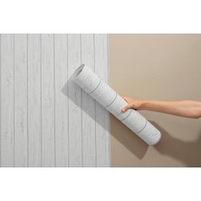 Grown Beyaz Ahşap Desenli Folyo Kendinden Yapışkanlı Duvar Kağıdı • Rustik Modern