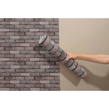 Grown Tuğla Desenli Folyo Kendinden Yapışkanlı Duvar Kağıdı • Kahverengi ve Pembemsi Gri