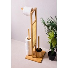 Perotti Soho+ Bamboo Ayaklı WC Fırçası ve Yedekli Kağıtlık Seti