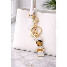 Modex Altın Rengi Yumurta Figürlü Aşçı Çanta Aksesuarı Anahtarlık