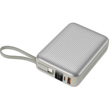 Realpower 20000MAH Silver Powerbank 22.5W Kablolu ve LED Display PB20KSL