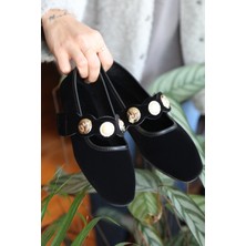 Renkli Butik Kadın Babet Rahat Günlük Ayakkabı Kadife Şık Hafif Ofis Ev