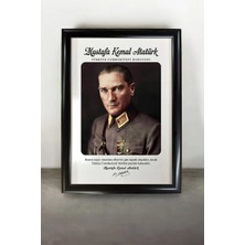 And Mustafa Kemal Atatürk Portre – Mdf Üzerine Uv Baskı Çerçeveli Tablo Sanatsal Modern Duvar Dekoru