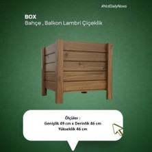 Mobdax Bahçe & Balkon Lambrili Ceviz Ahşap Saksı / Çiçeklik