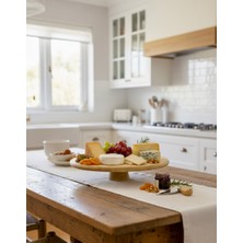 Berina Home Yuvarlak Bambu Pasta Standı & Kek Standı – En Büyük Boy 29X29 cm Bambu Sunumluk ve Servis Tabağı