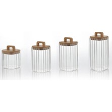 Mien Lıne Kare 4'lü Cam Kavanoz 700-1100-1500-1850ML