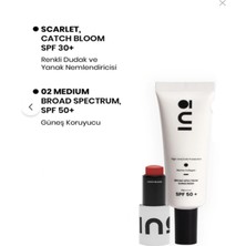 INO Beauty Dudak ve Yanaklara Özel Doğal Scarlet Stick Ruj & Allık 4,5GR+SPF50+ 02 Medium Yüz Güneş Kremi 50ML