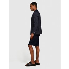 Sisley %100 Keten Slim Fit Bermuda Şort Erkek Lacivert Şort - 324P4AGHS9010