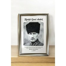 And Mustafa Kemal Atatürk Portre – Mdf Üzerine Uv Baskı Çerçeveli Tablo Sanatsal Modern Duvar Dekoru