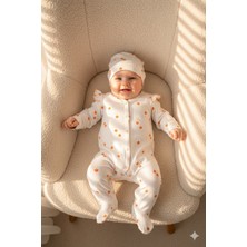 Miniday Kız Bebek Baskılı Tulum Şapkalı Mantar Baskılı