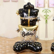 Dodomar 120X58 cm Happy New Year Folyo Balon – Ayaklı Yılbaşı Dekoratif Balon