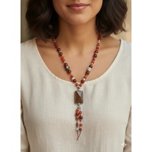 Duru Aksesuar Akik ve Hematit Doğal Taş Kolye