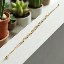 Nova Grup Elips Halkalı 14 Ayar Altın Bileklik