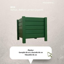 Mobdax Bahçe & Balkon Lambrili Yeşil Ahşap Saksı / Çiçeklik