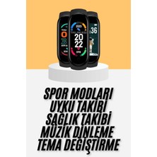 M6 Akıllı Bileklik Siyah Adımsayar Spor Takibi Android ve Ios Uyumlu