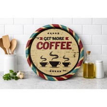 Atagift Hediyelik Vintage Coffee Yazılı Yuvarlak Metal Çay Kahve  Sunum Tepsisi – 35 cm Tepsi