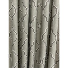 Kahve Etek Desen Vizon Zemin Fon Perde 1/2,5 Orta Pile